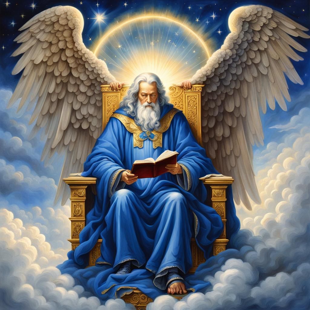 Archangel Metatron Writing on a Scroll