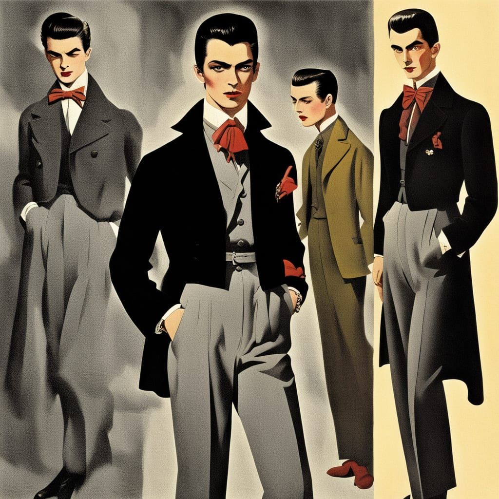 Vampire Hunts in 1950s Fashion, Woodblock Print Style