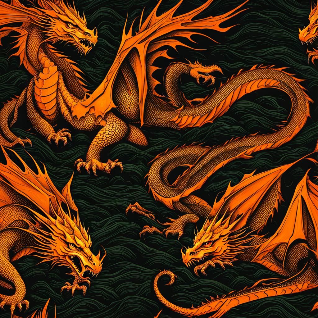 Fiery Orange Dragon