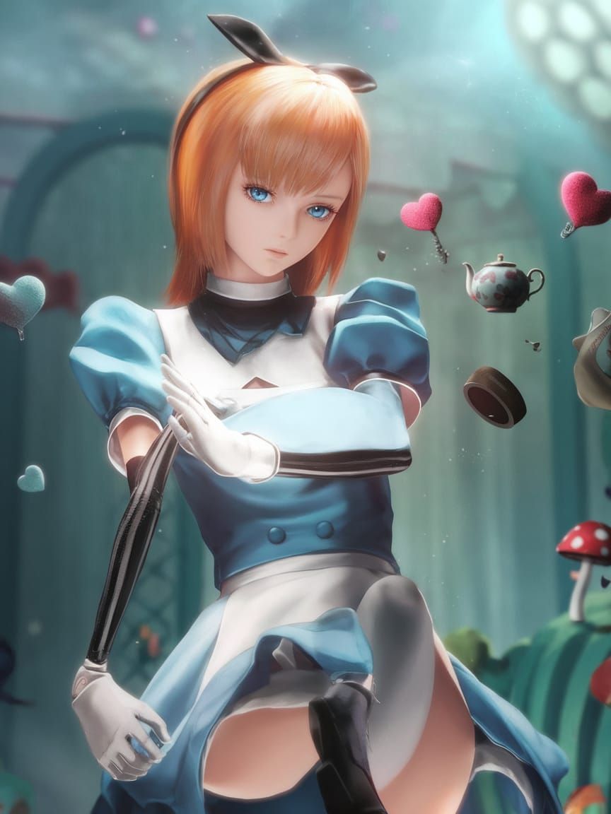 Android Alice in Wonderland: Anime-Style Splash Art