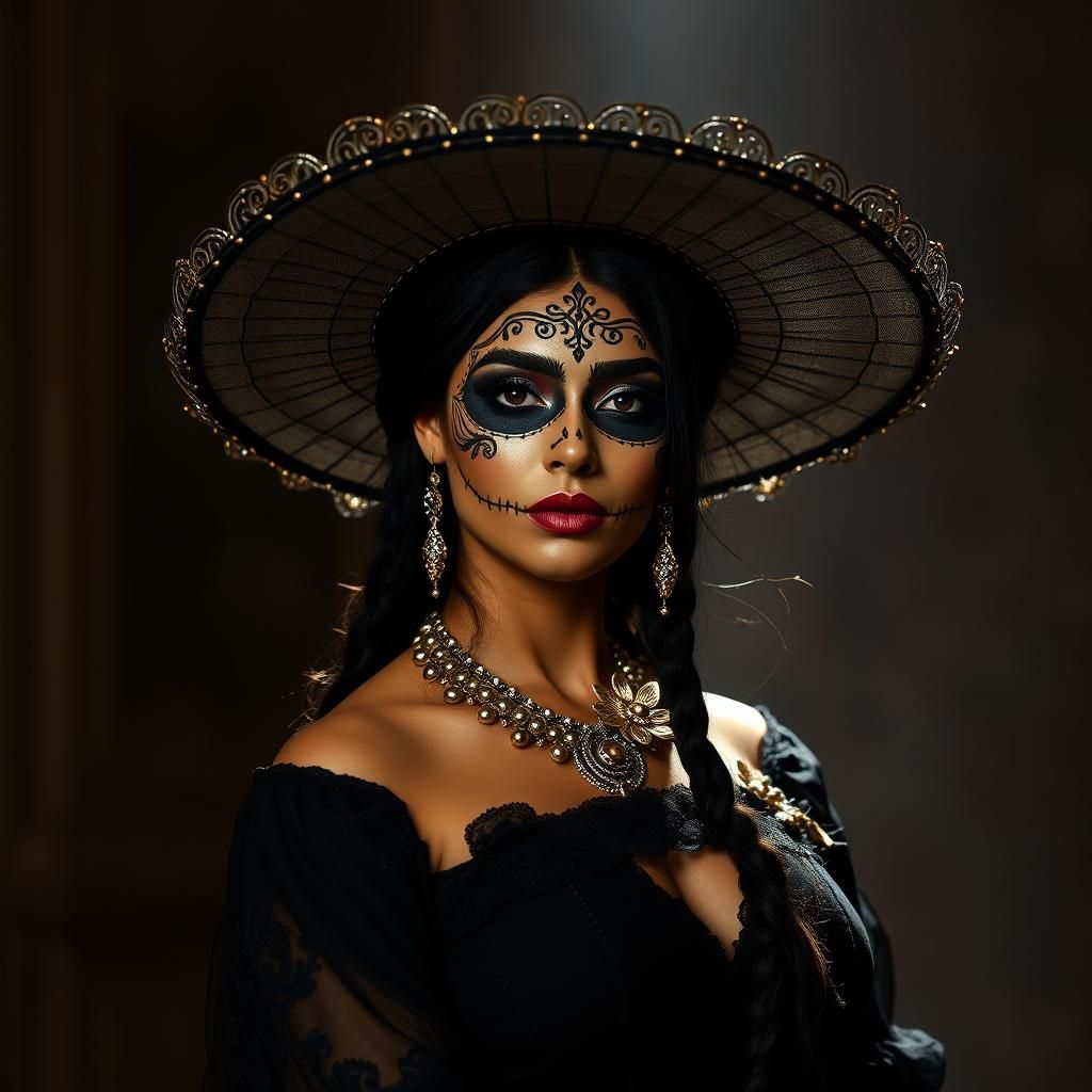 Beautiful Moroccan Catrina with Enigmatic Smile