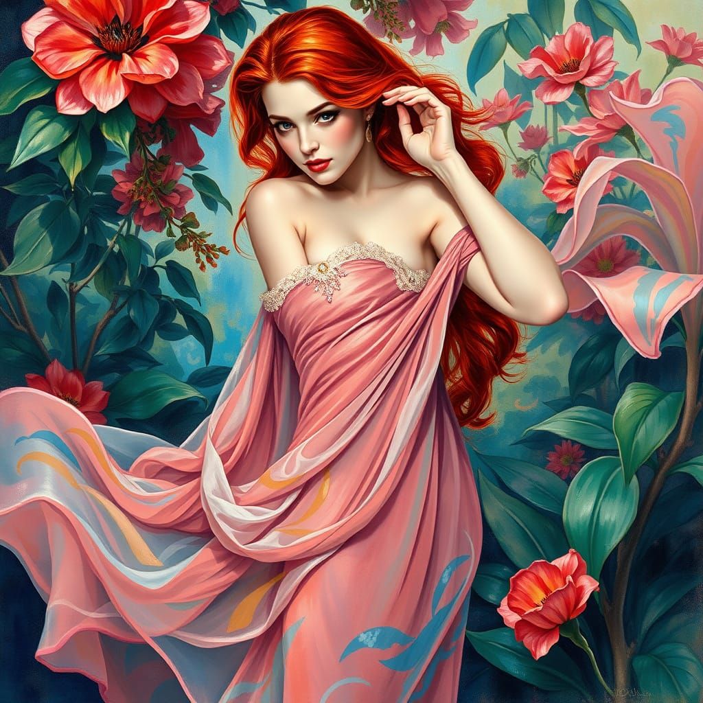 Goddess of Seduction in Opulent Splendor