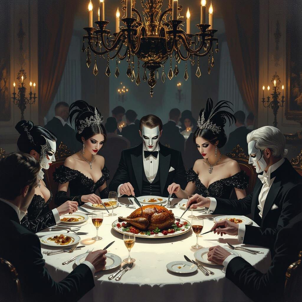 Masquerade Dinner in Gothic Art Deco Style