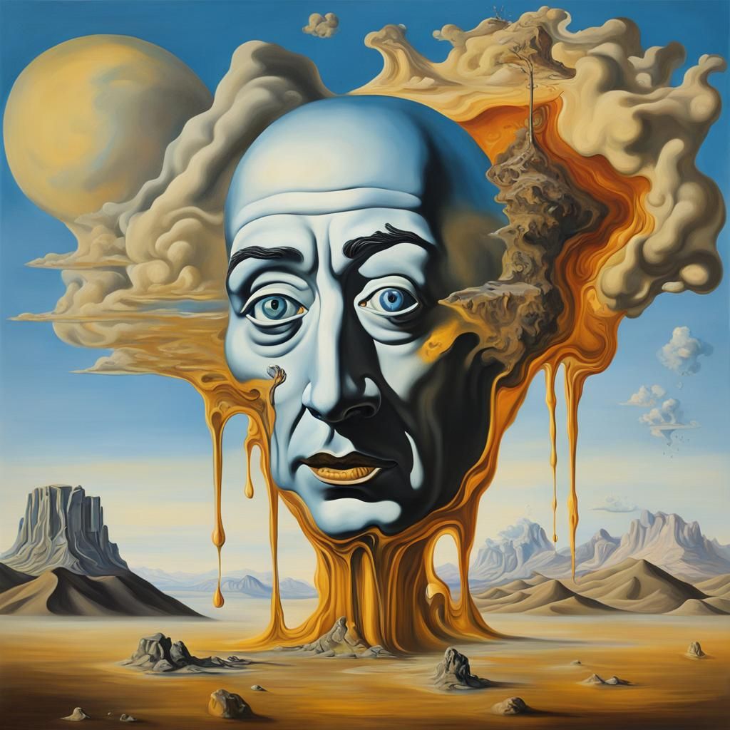 Surreal Melting Canvas: A Dali-esque Dream
