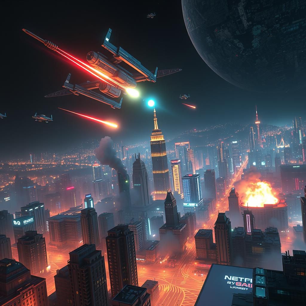 City Under Orbital Attack in Unreal Engine 5.1