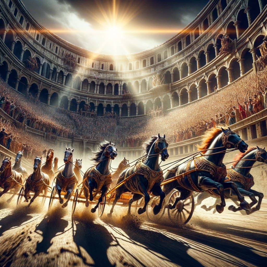 Ancient Roman Chariot Race in the Colosseum, Hyper Detailed ...