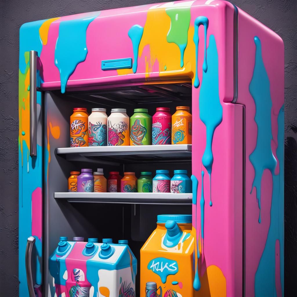 Milk Carton Toys as Colorful Graffiti Street Art