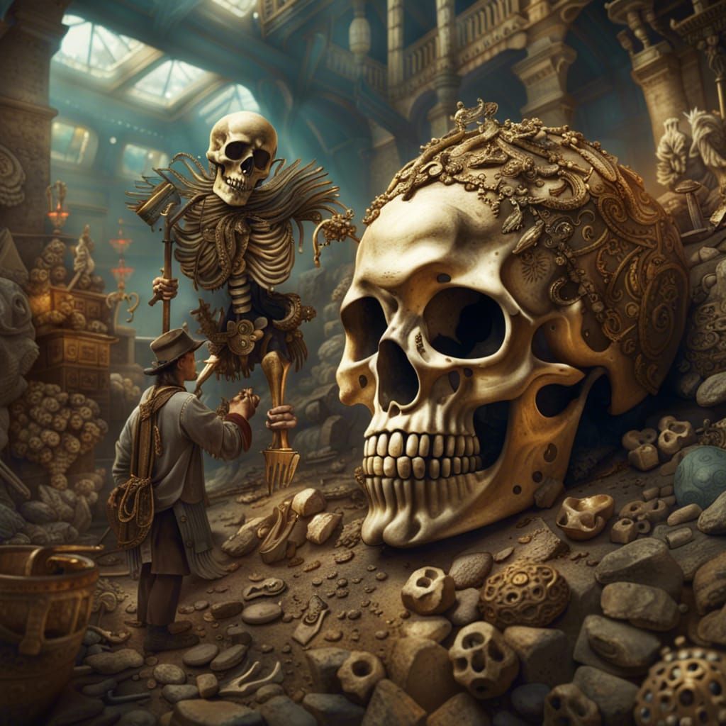 Archaeologists Discover Giant Skeleton with Treasure