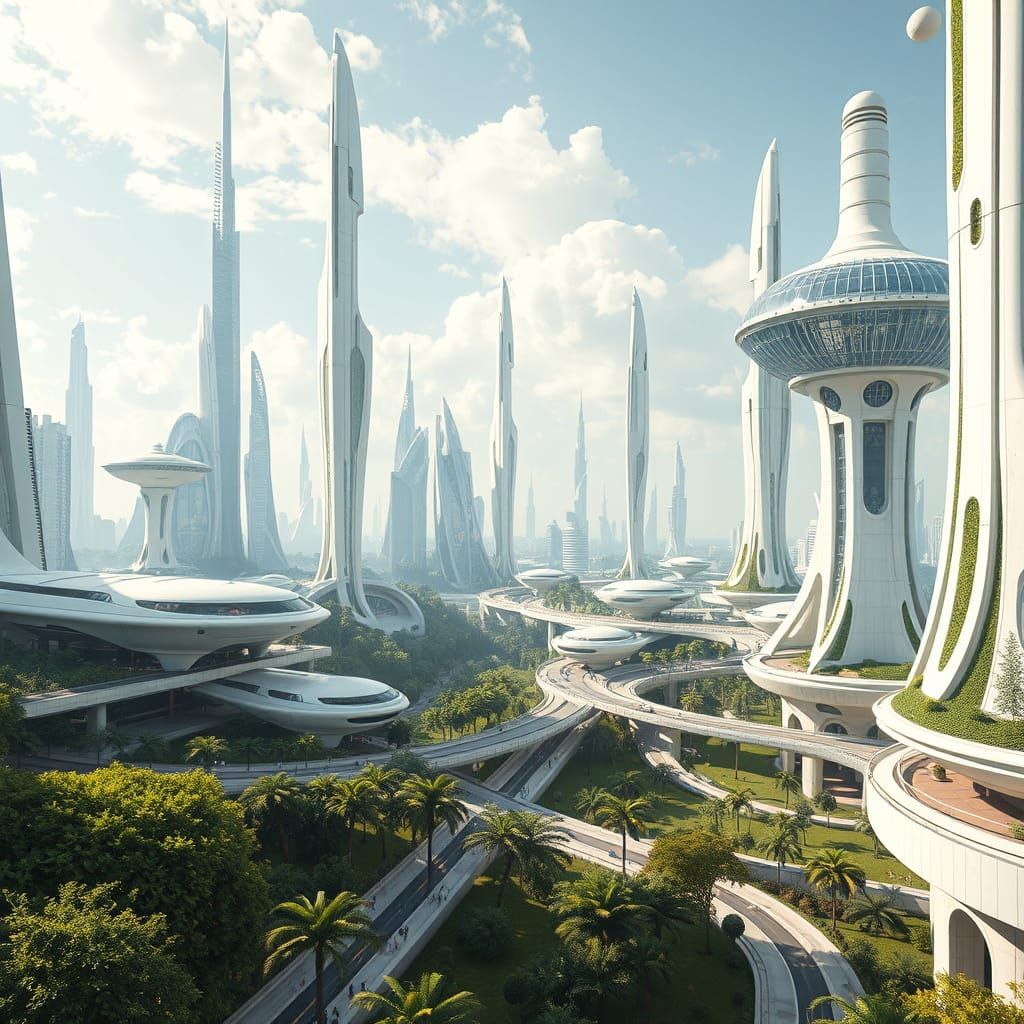 Futuristic Cityscape Inspired by Syd Mead