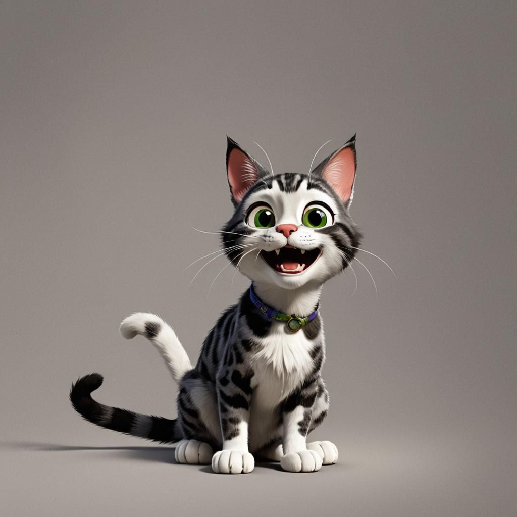 Playful Bengal Cat Barney: 3D Digital Art