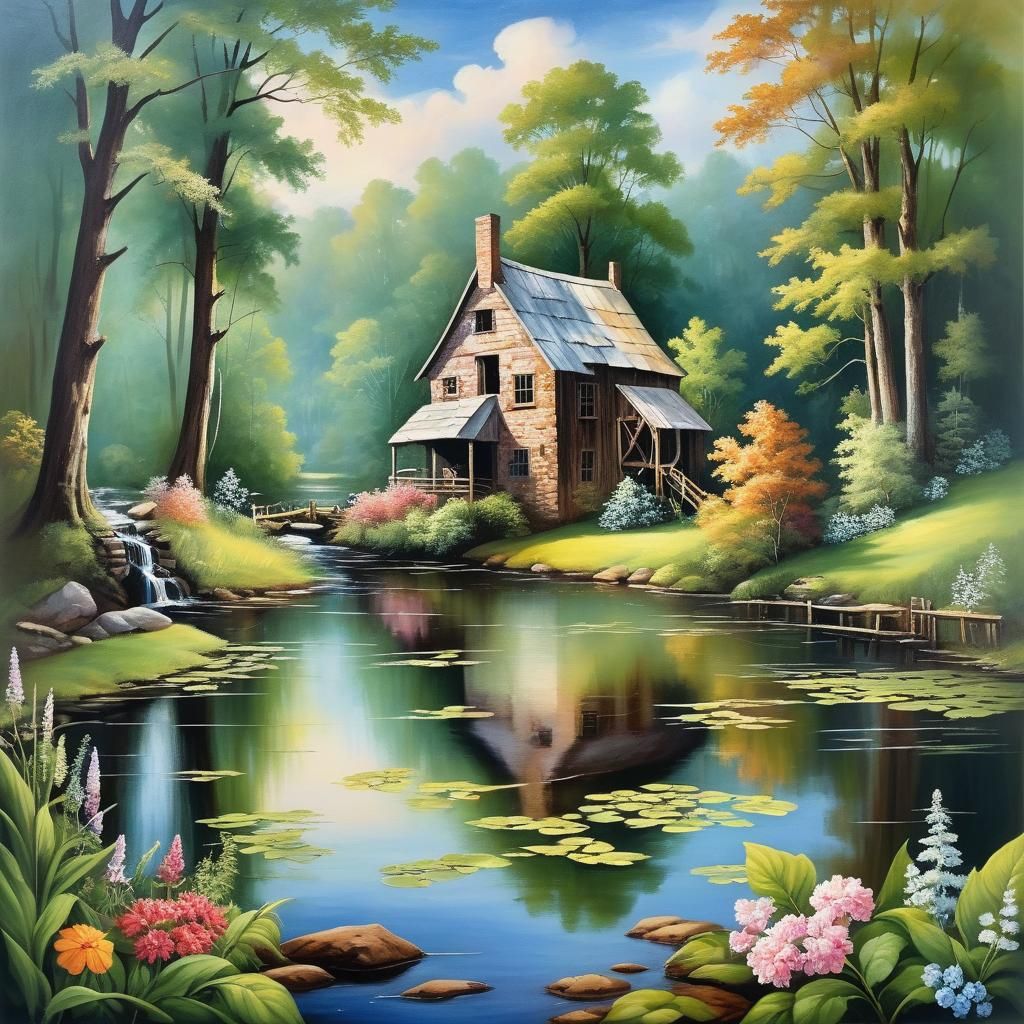 country backwoods old mill pond