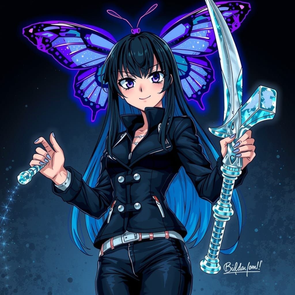 Dark Anime Villain Controlled by Enchanted Butterfly