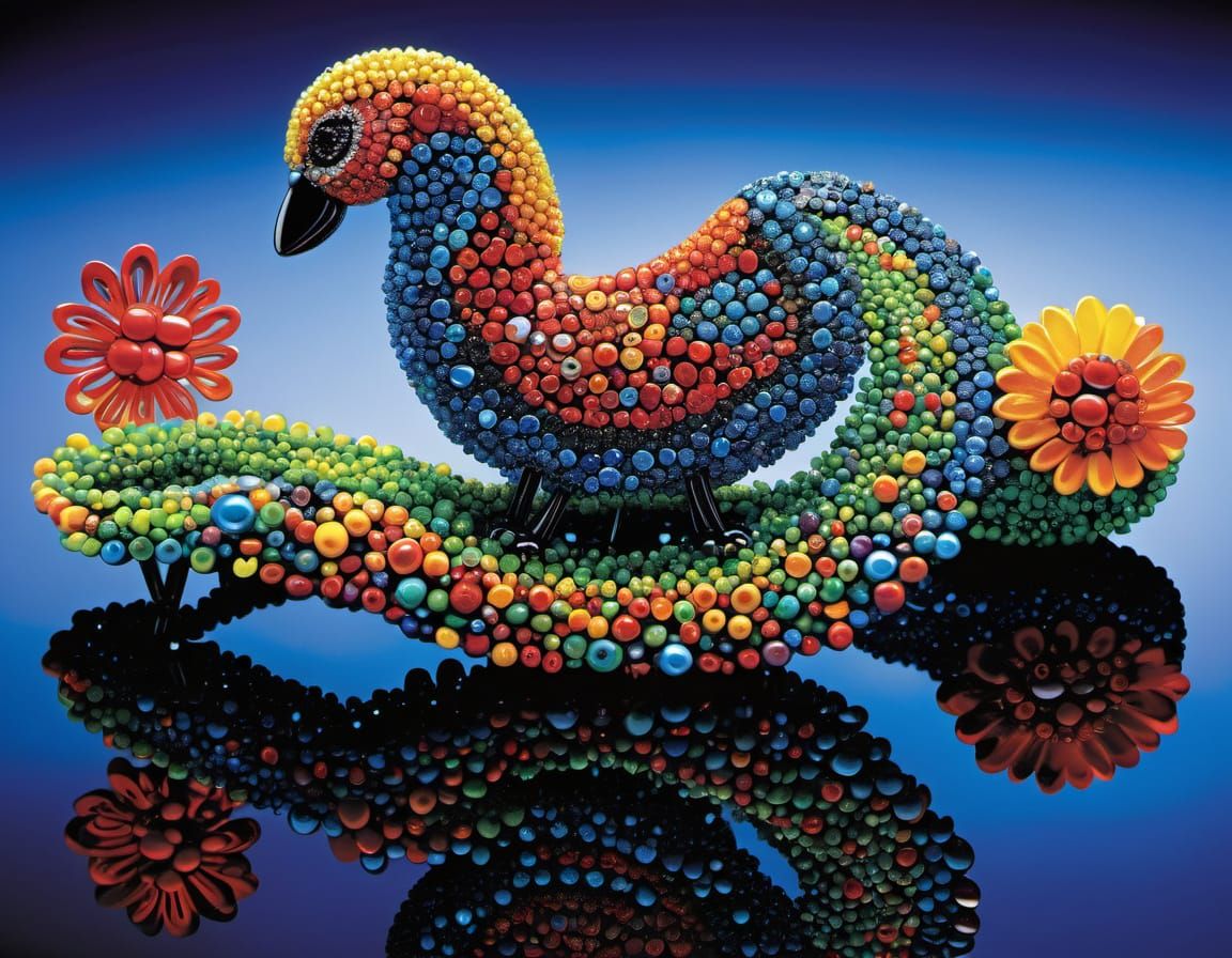 Dynamic 3D Bead Art with Shine and Sparkle