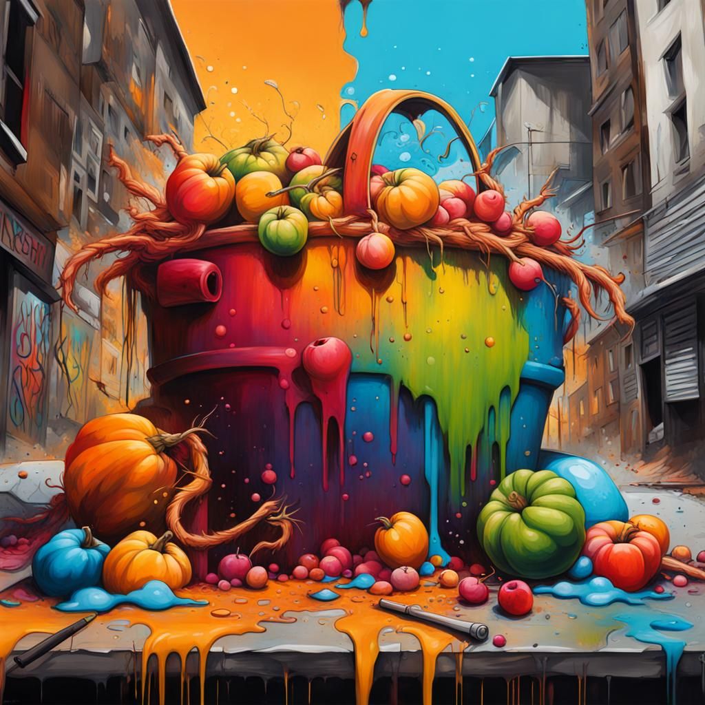Graffiti Harvest in Polychromatic Splash Art