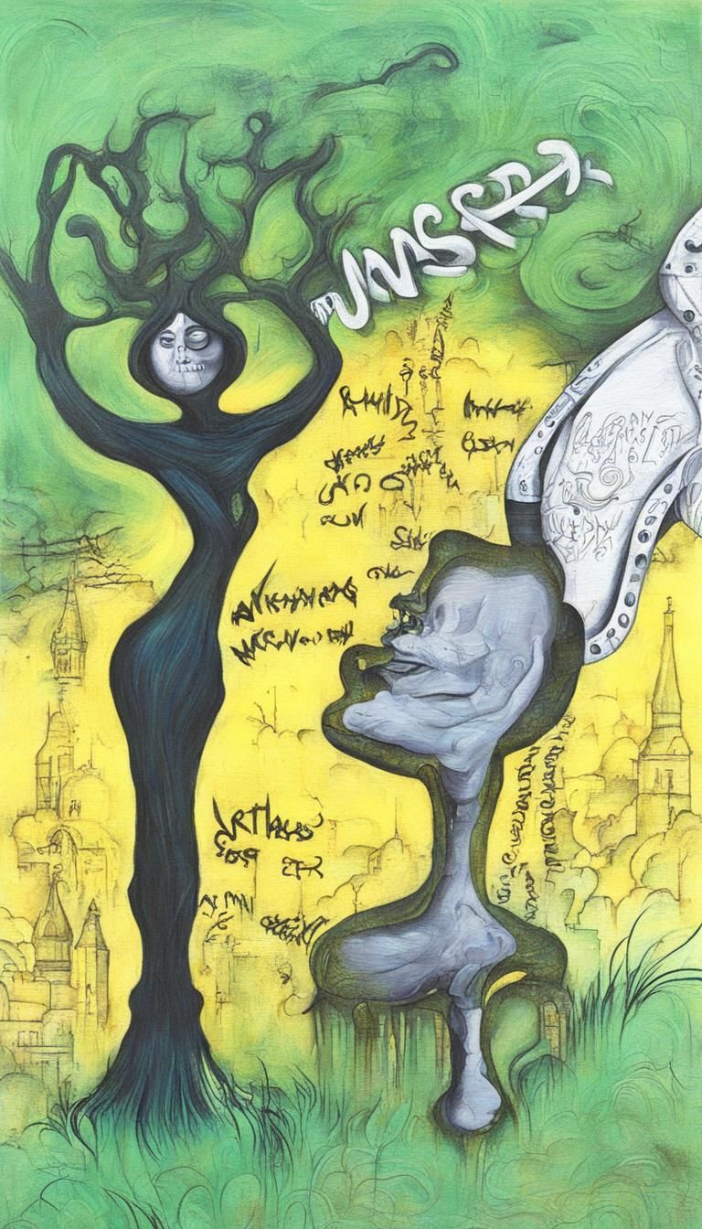 Detailed Graffiti Gothic Art Painting