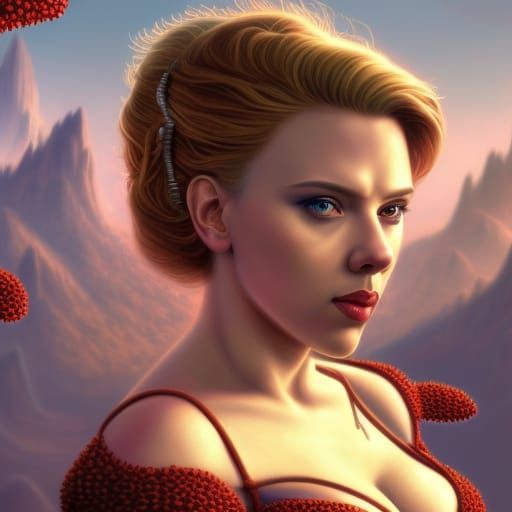 Detailed Matte Painting of Scarlett Johansson