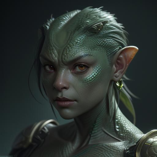 Detailed Lizard Portrait in Hyperrealistic Style