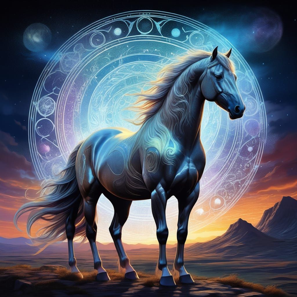 Epic Horse Lord Reigns Supreme on Windswept Dawn