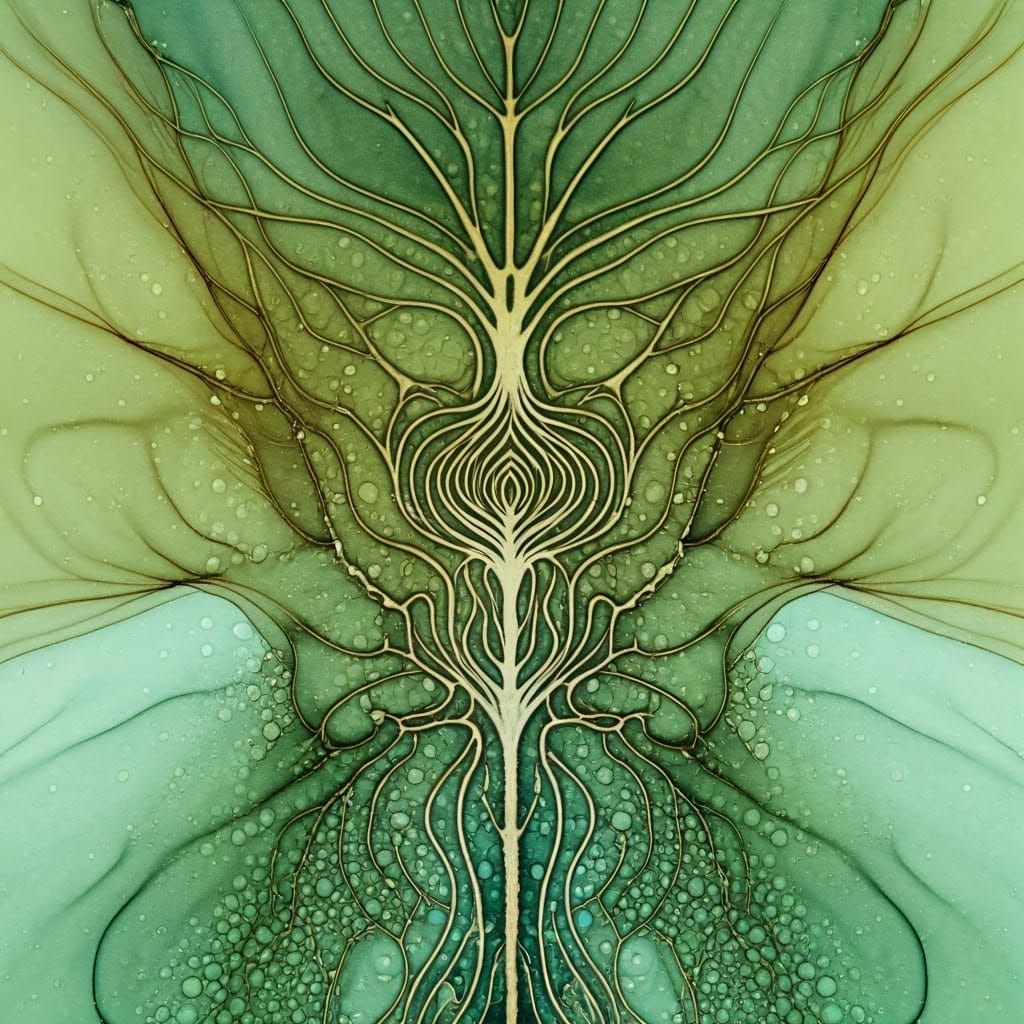 Organic Neurographic Art in Alcohol Ink Style