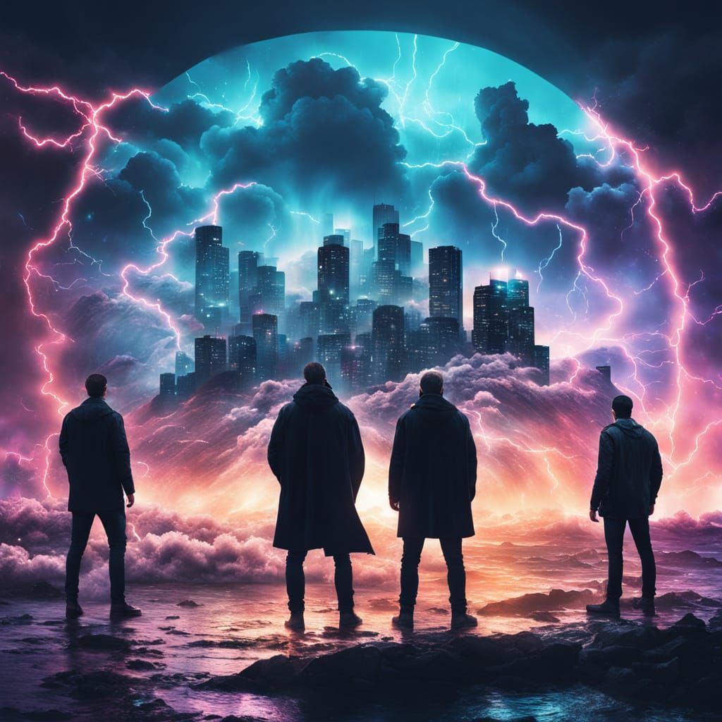 Epic Double Exposure Silhouettes with Stormy Sky