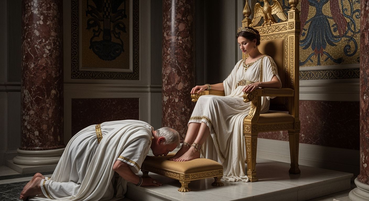 Empress Messalina on Luxurious Roman Throne