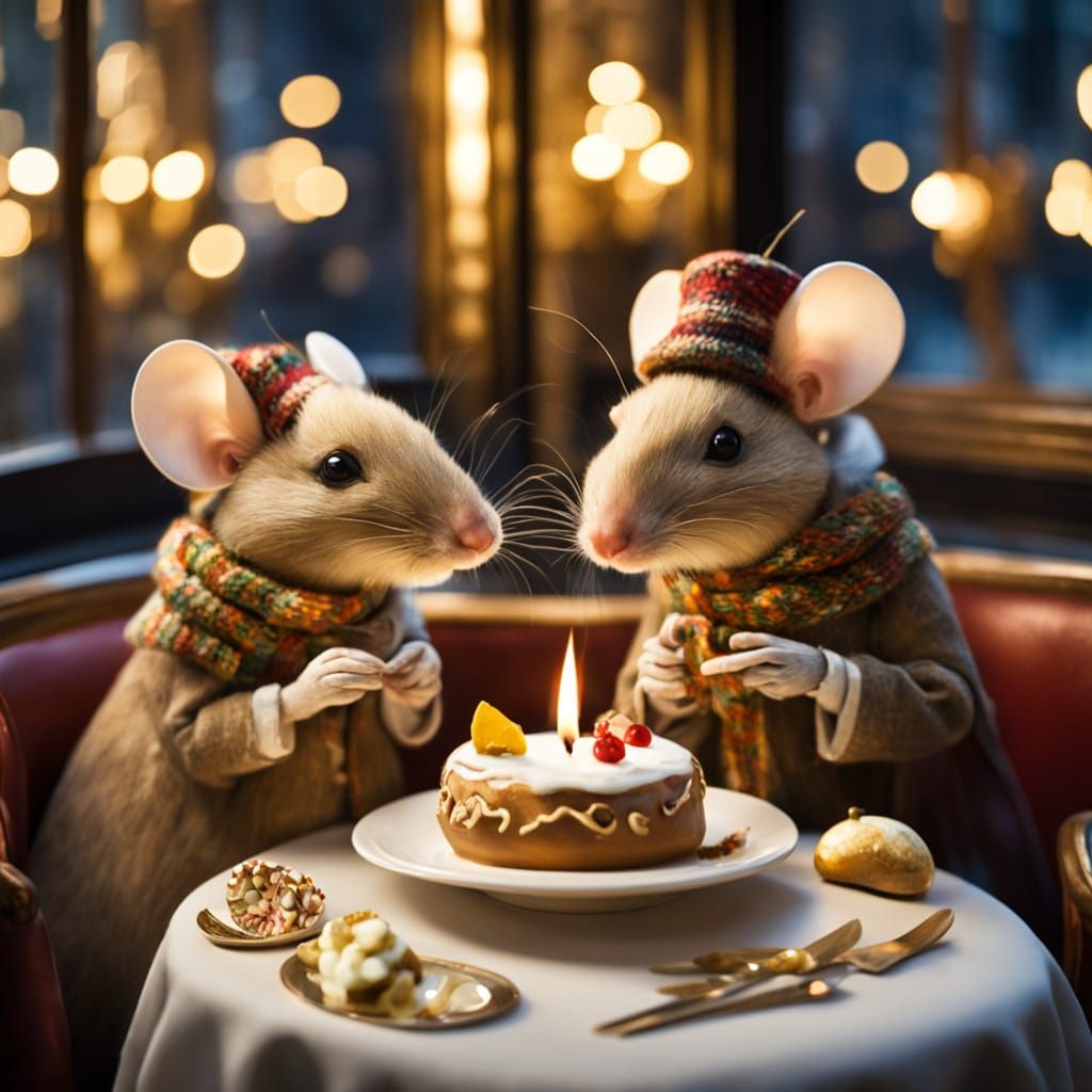 Whimsical Church Mice Celebrate Christmas in a Parisian Nigh...