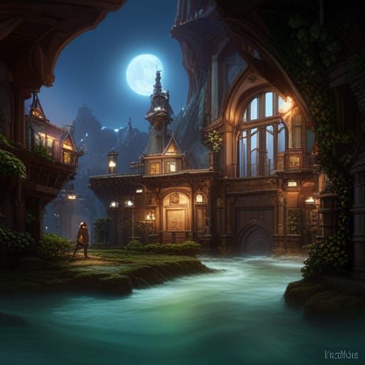 Detailed Matte Painting of Mira in Deep Color