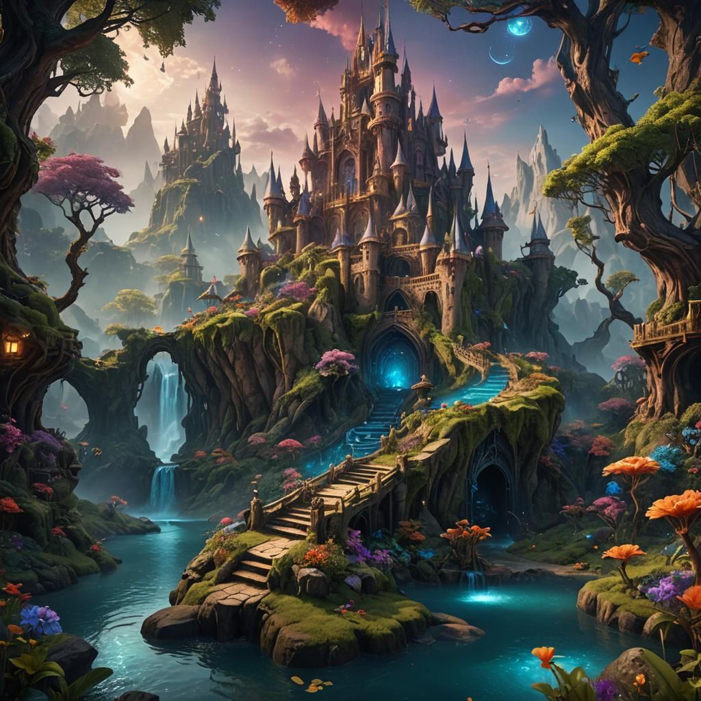 Enchanted Mystical Universe: Detailed Matte Painting