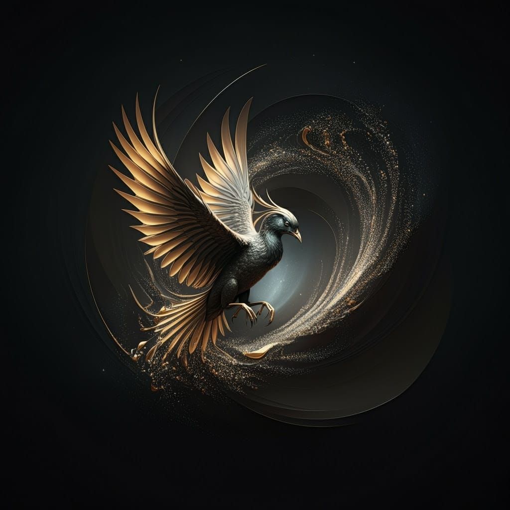 Bird in Cosmic Elegance