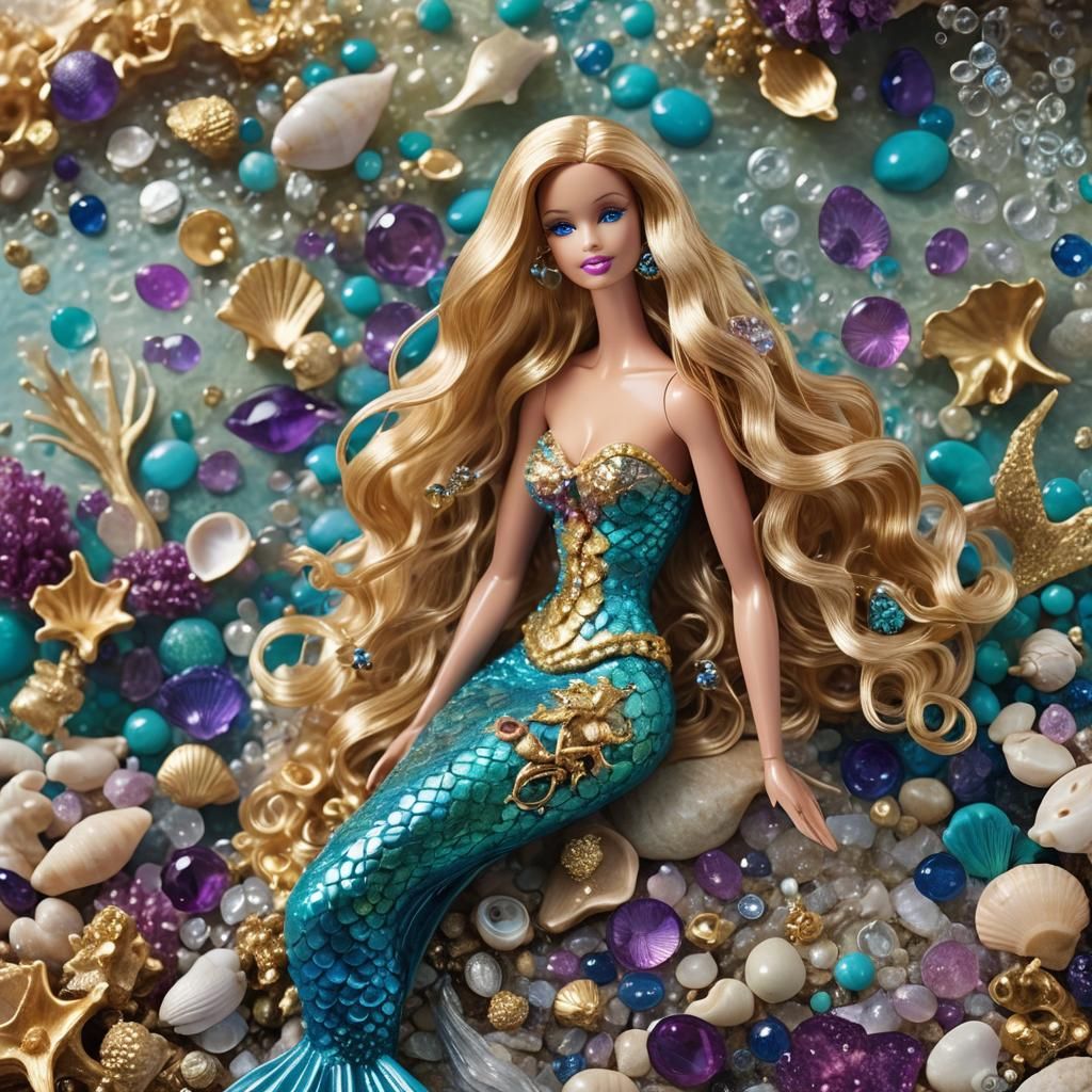 Barbie Mermaid Rising from Ocean Depths