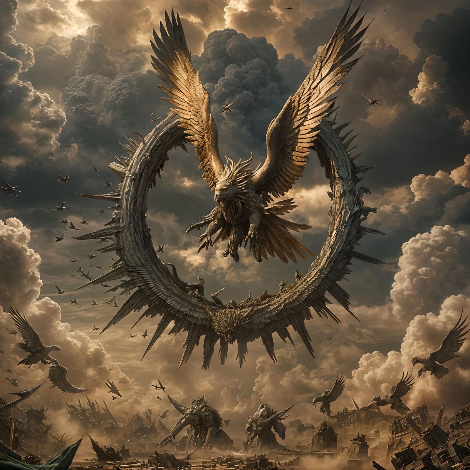 Fractured Sky Reveals Epic Celestial Battle