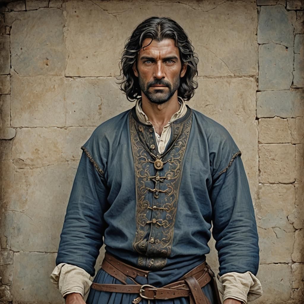 Medieval Man Portrait in Detailed Digital Art