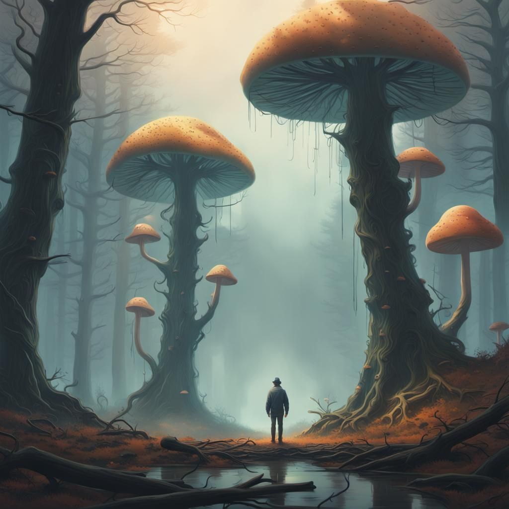 Mystical Forest Encounter in Cinematic Style