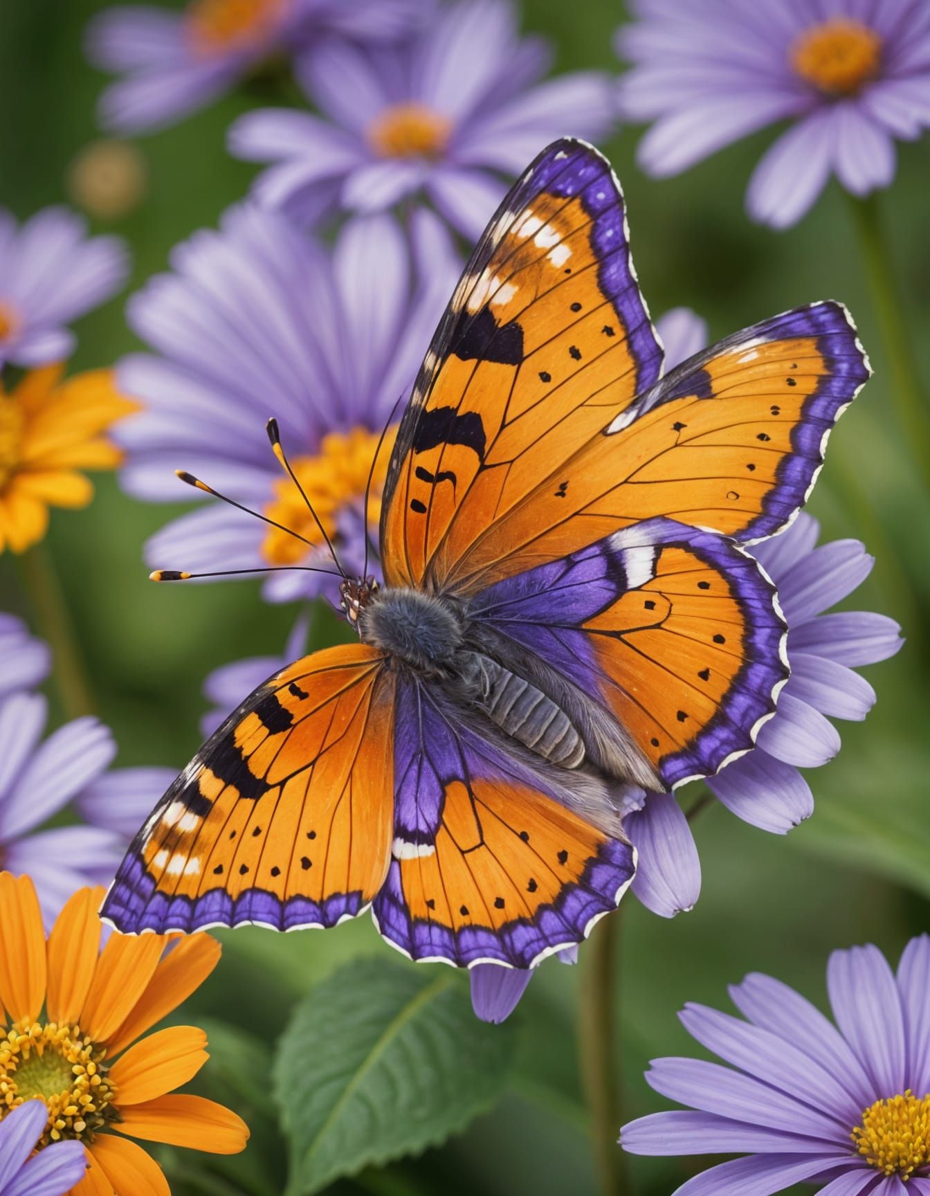 Vibrant Butterfly in Full Bloom Macro Photography