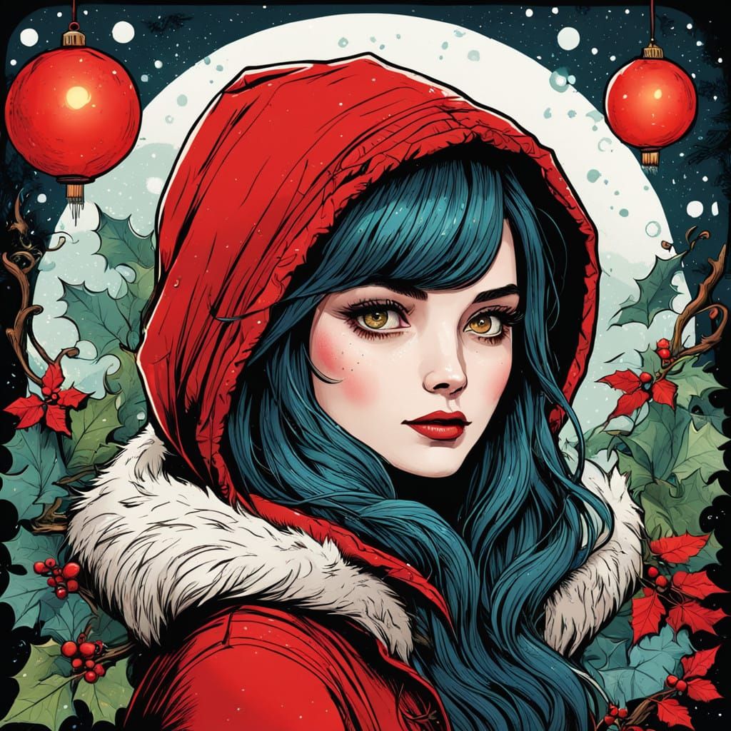 Victorian-Inspired Alice in Whimsical Christmas Wonderland