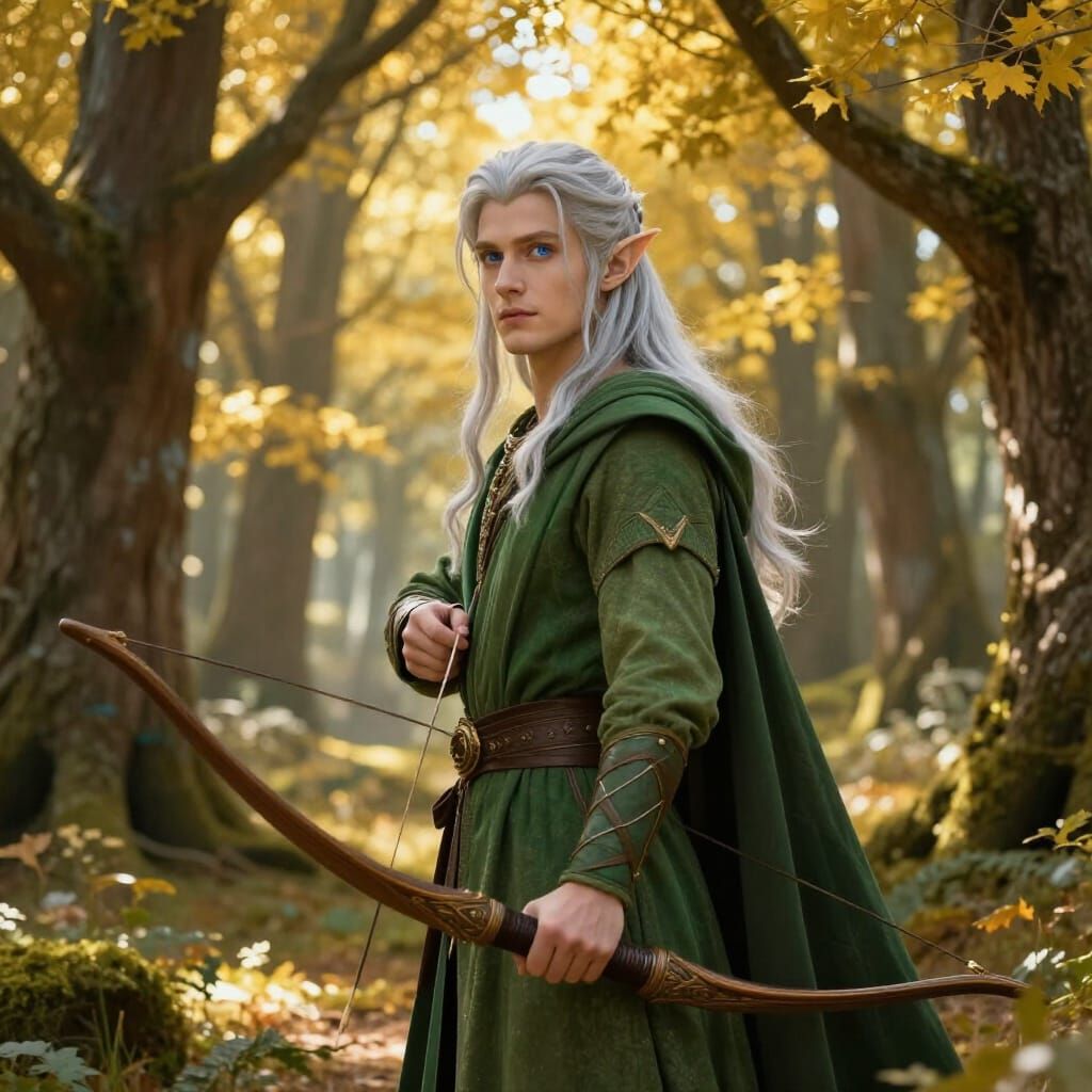 Elf Archer Haldir in Ethereal Lothlórien Forest