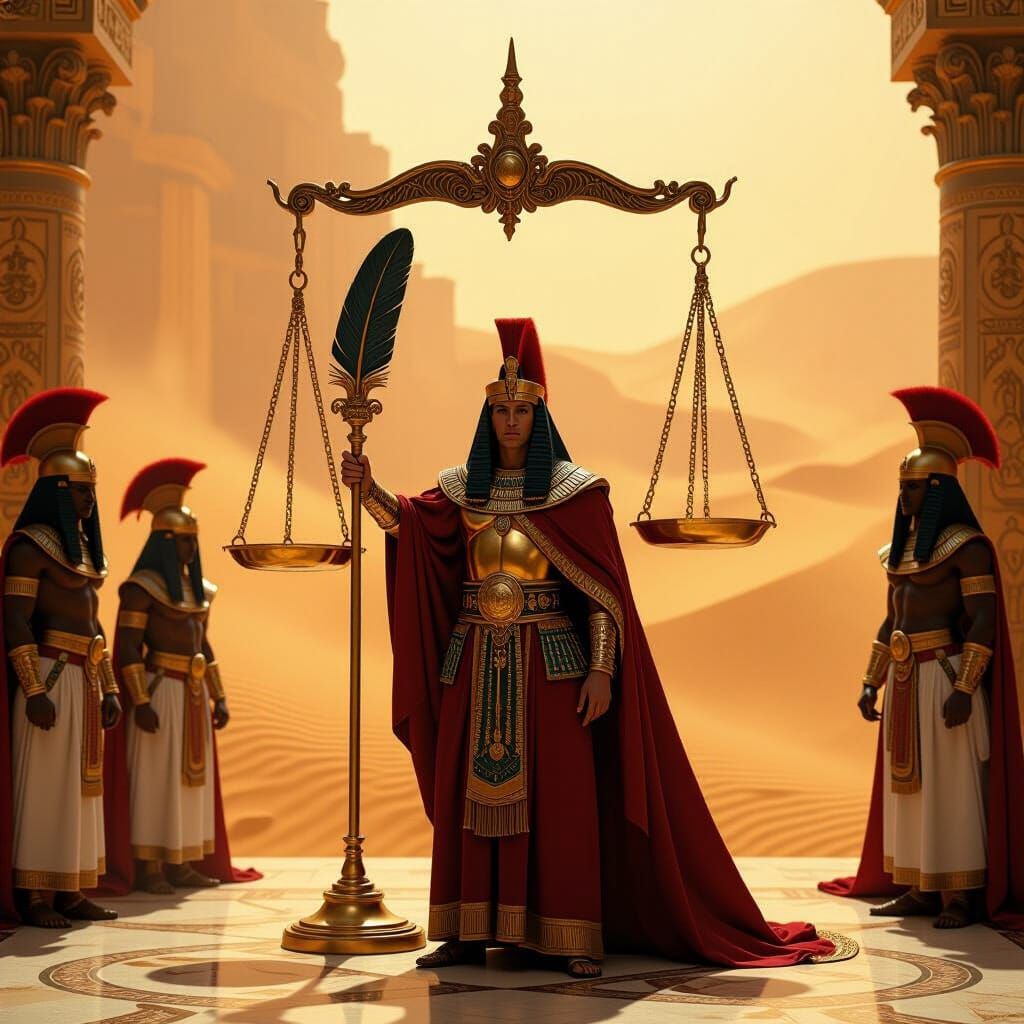 Roman Magistrate Judges in Lavish Courtroom, Surrealist Styl...