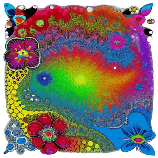 Colorful Flowers. Bright Colors. Abstract Flowers. Bright Fl...