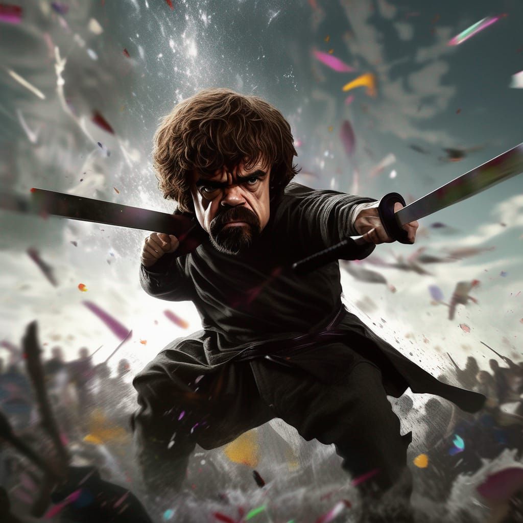 Epic Swordfight Scene in Digital Art Style