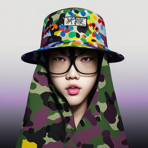 Bucket Hat Streetwear in 3D Digital Art Style