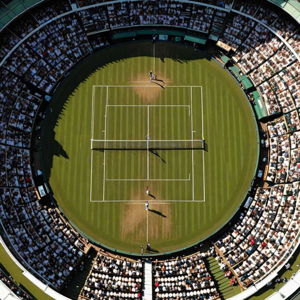 Overhead shot of the Centre Court at Wimbledon