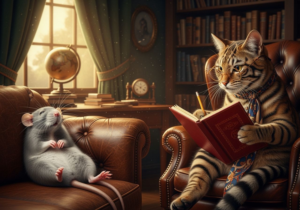 Rat in Therapy Session: Freud's Office