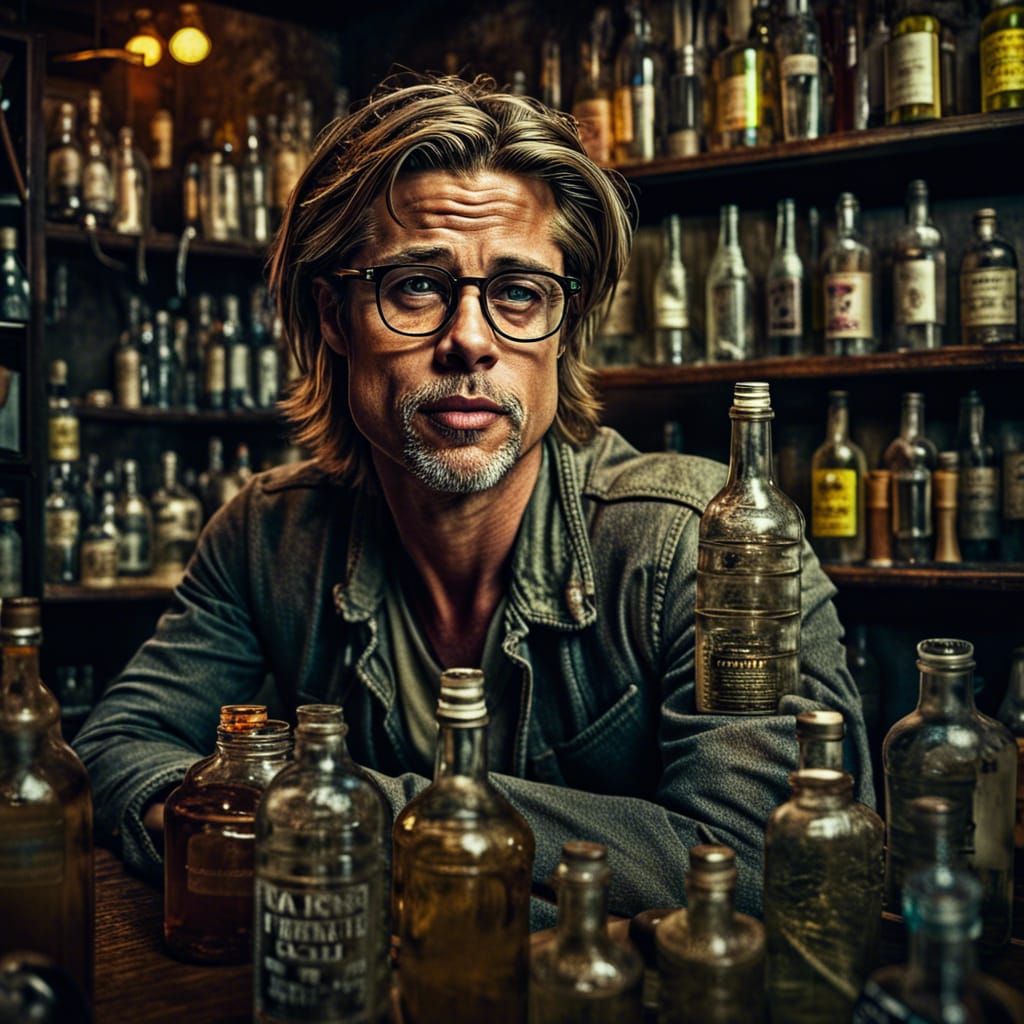 Brad Pitt at Everyday barman Job (modelshoot style)