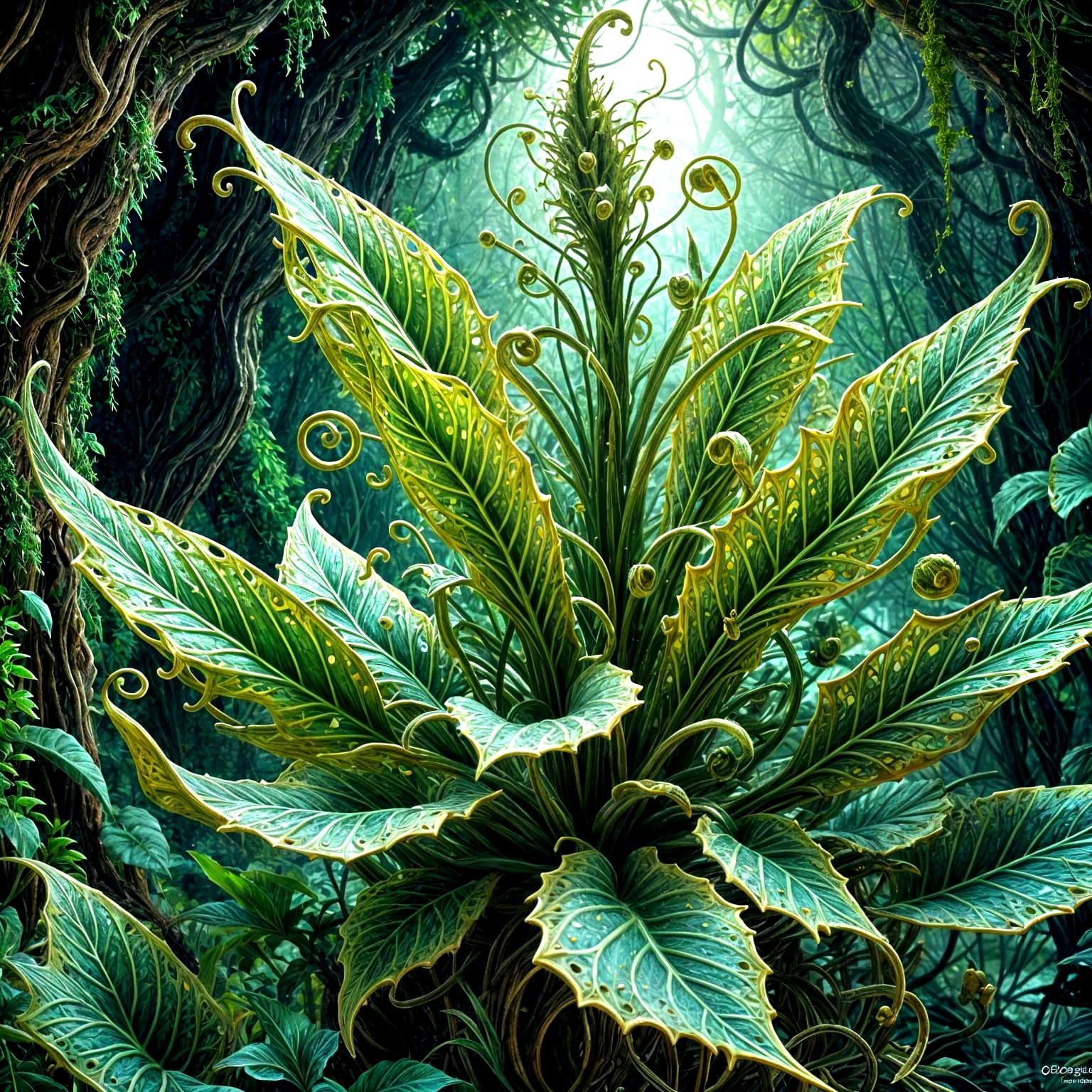 Surreal Bioluminescent Bloom in Mystical Fantasy Landscape