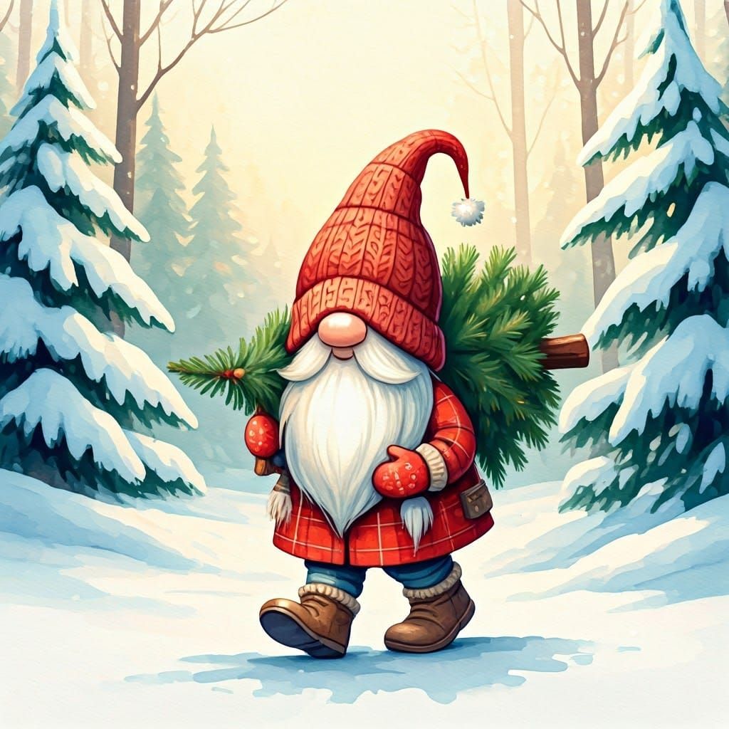 Winter Wonderland Gnome in Plaid