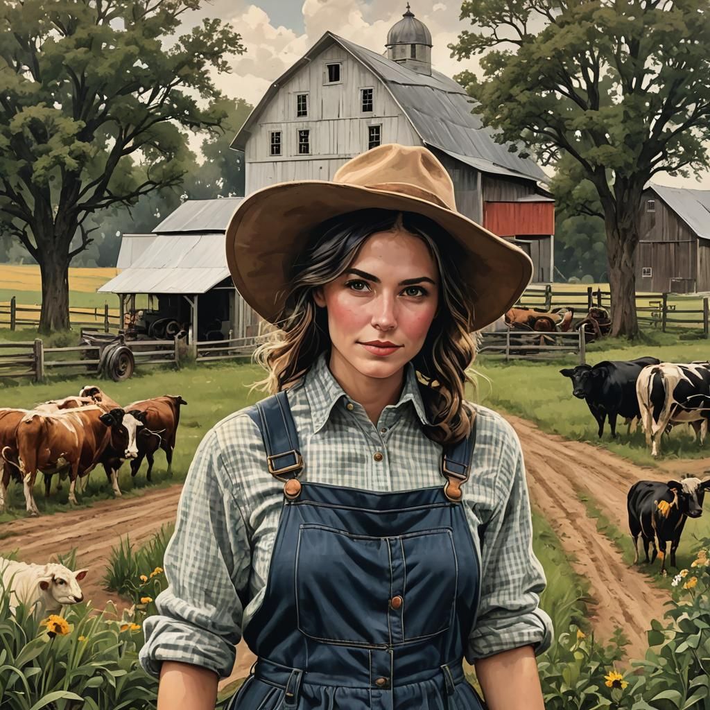 AI Image of an Eclectic Farm Girl