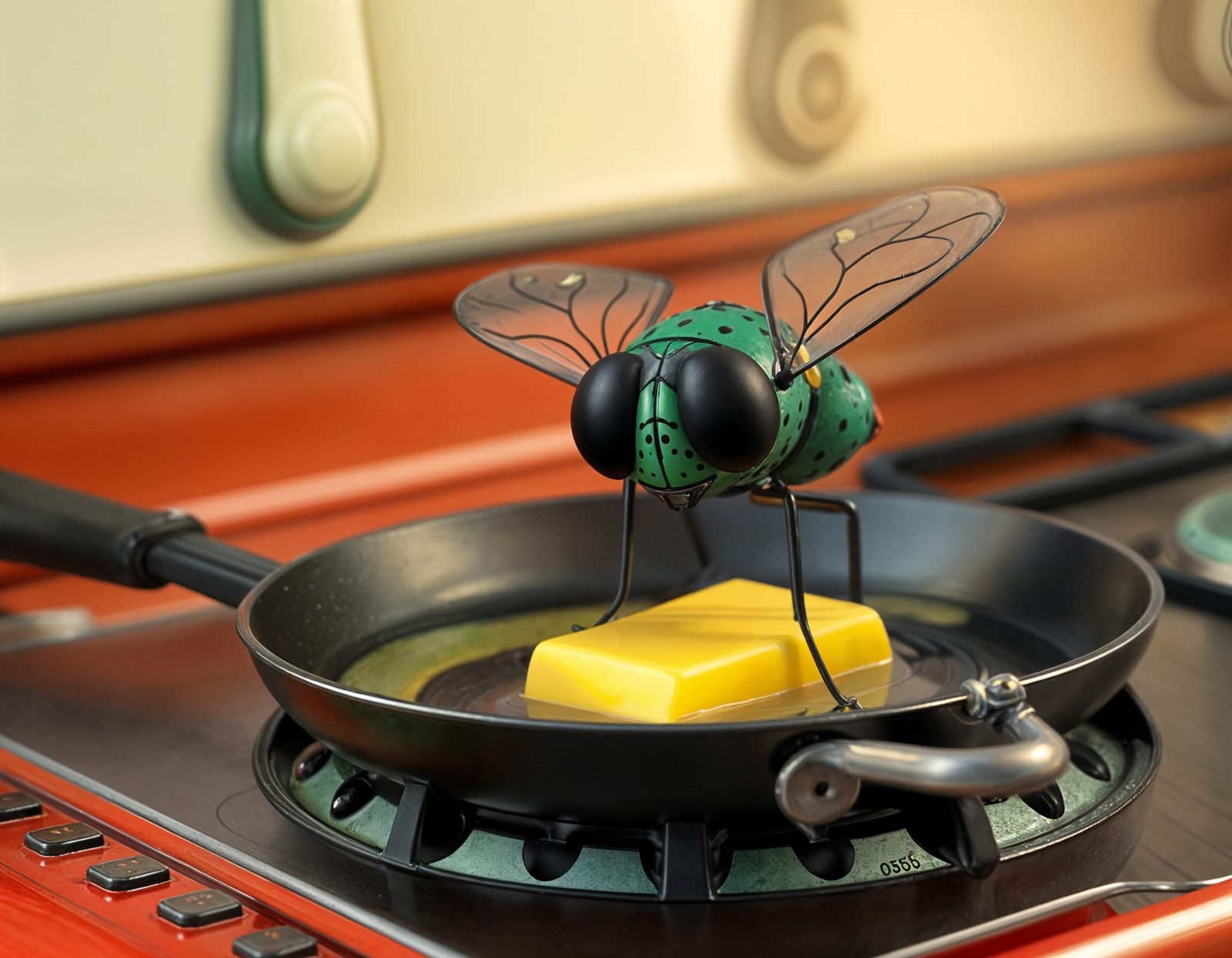 Pixar Fly Lands on Butter in Frying Pan