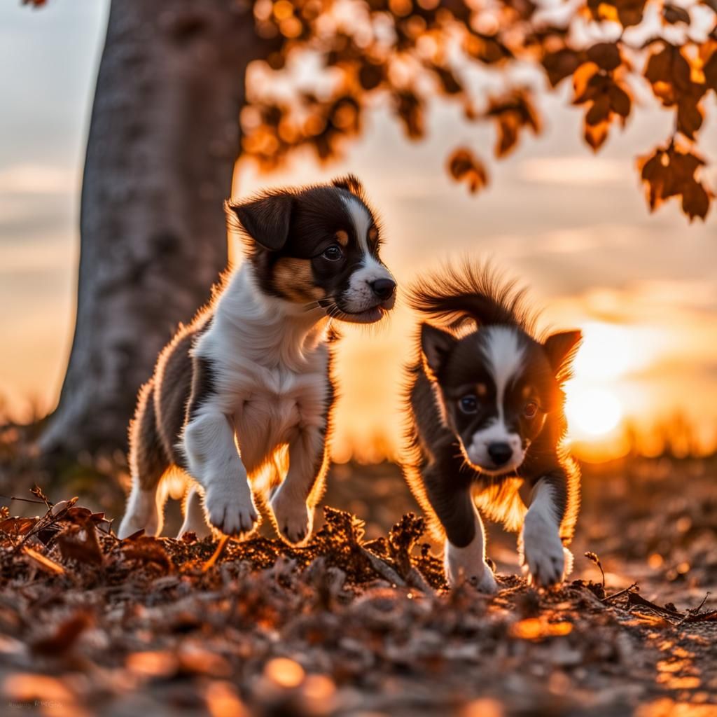 Puppy's Sunset Beach Adventure