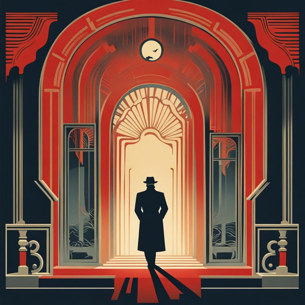 Art Deco Illustration for a Mystery Novel Cover