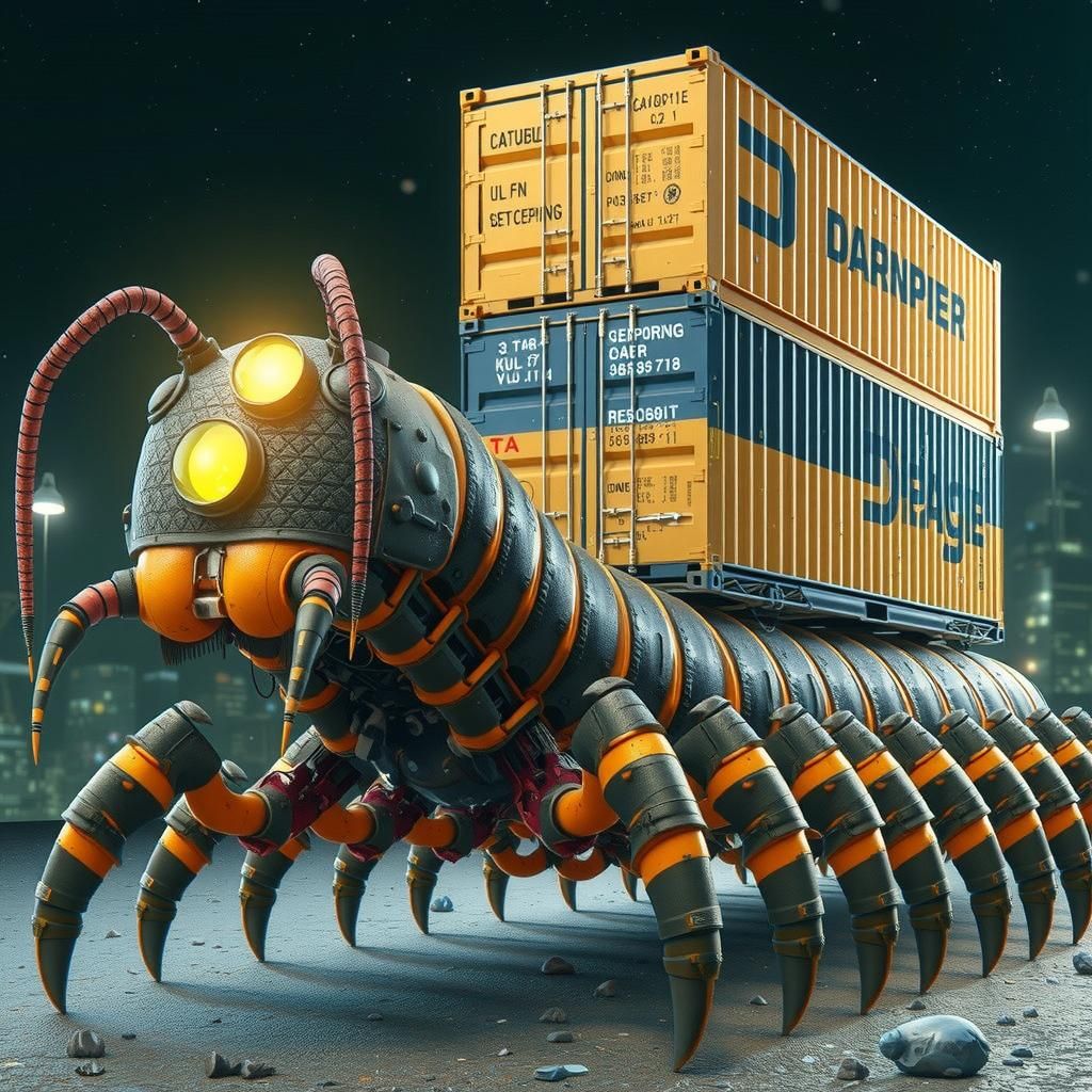 Steampunk Centipede with Shipping Containers